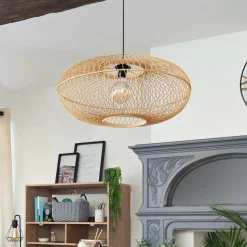 Lampe Suspension|ATMOSPHERA Suspension lumineuse en bambou (D60 cm) Loren Naturel