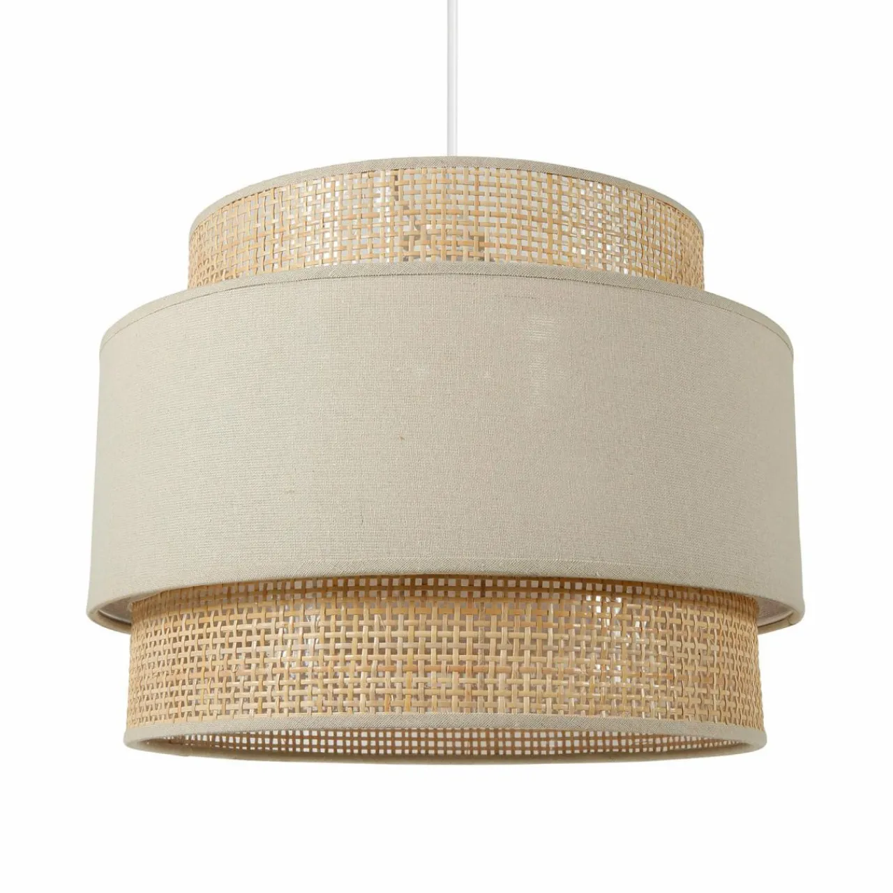 Lampe Suspension|OSTARIA Suspension lumineuse en rotin (D40 cm) Solara Beige