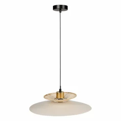 Lampe Suspension|OSTARIA Suspension lumineuse métal et bambou (D36 cm) Envertito Beige