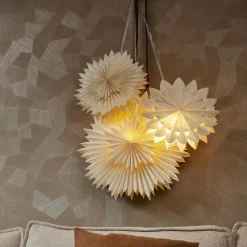 Déco Et Objet De Noël|Déco Et Objet Lumineux|KAEMINGK Suspension lumineuse papier LED (D60 cm) Origami Star chaud Blanc