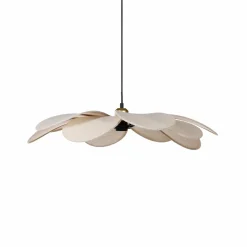 Lampe Suspension|OSTARIA Suspension lumineuse pétal Lin (D60 cm) Horizonte Beige