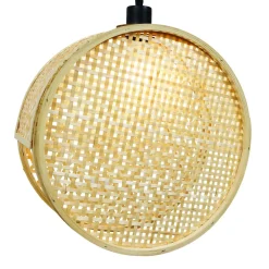 Lampe Suspension|EMINZA Suspension lumineuse ronde en bambou (D40 cm) Oraya Naturel