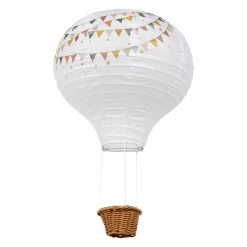 Objet Déco Enfant|OSTARIA Suspension Montgolfière papier (D30 cm) Fanions Multicolore