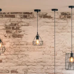 Lampe Suspension|ATMOSPHERA Suspension métal (D25 cm) Diamant Noir