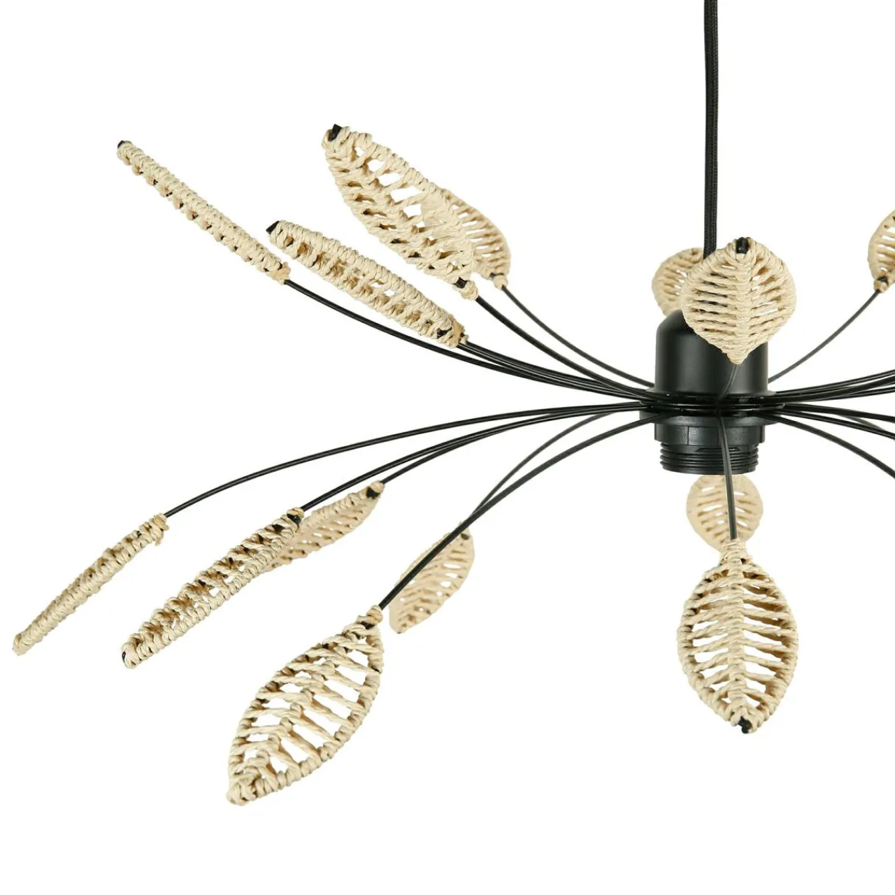 Lampe Suspension|OSTARIA Suspension métal et pétales (D60 cm) Ellisse Beige