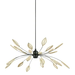 Lampe Suspension|OSTARIA Suspension métal et pétales (D60 cm) Ellisse Beige