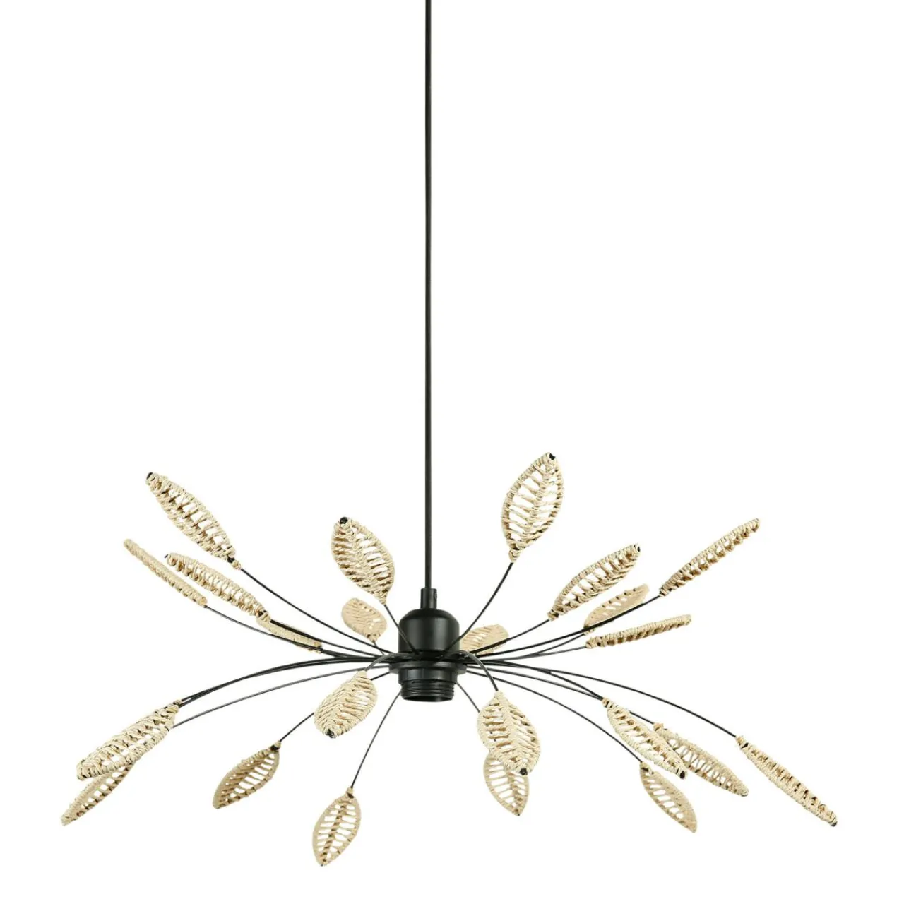 Lampe Suspension|OSTARIA Suspension métal et pétales (D60 cm) Ellisse Beige