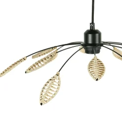 Lampe Suspension|OSTARIA Suspension métal et pétales (D50 cm) Til et beige Noir