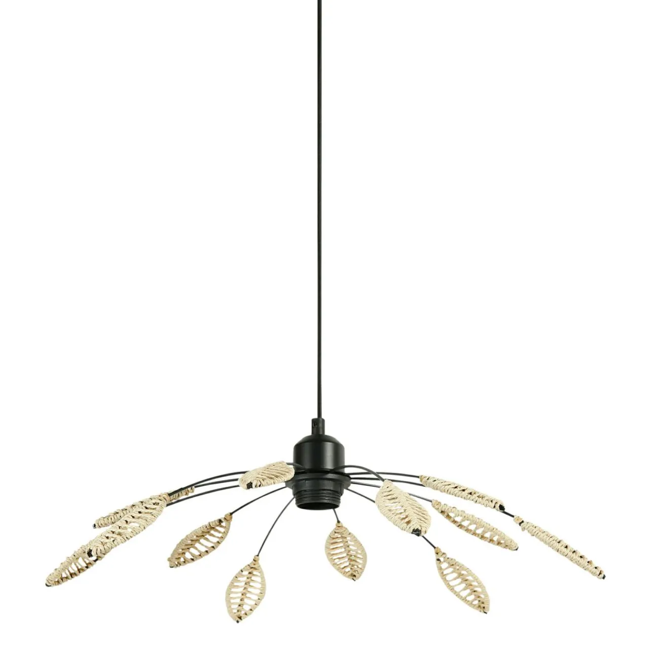 Lampe Suspension|OSTARIA Suspension métal et pétales (D50 cm) Til et beige Noir