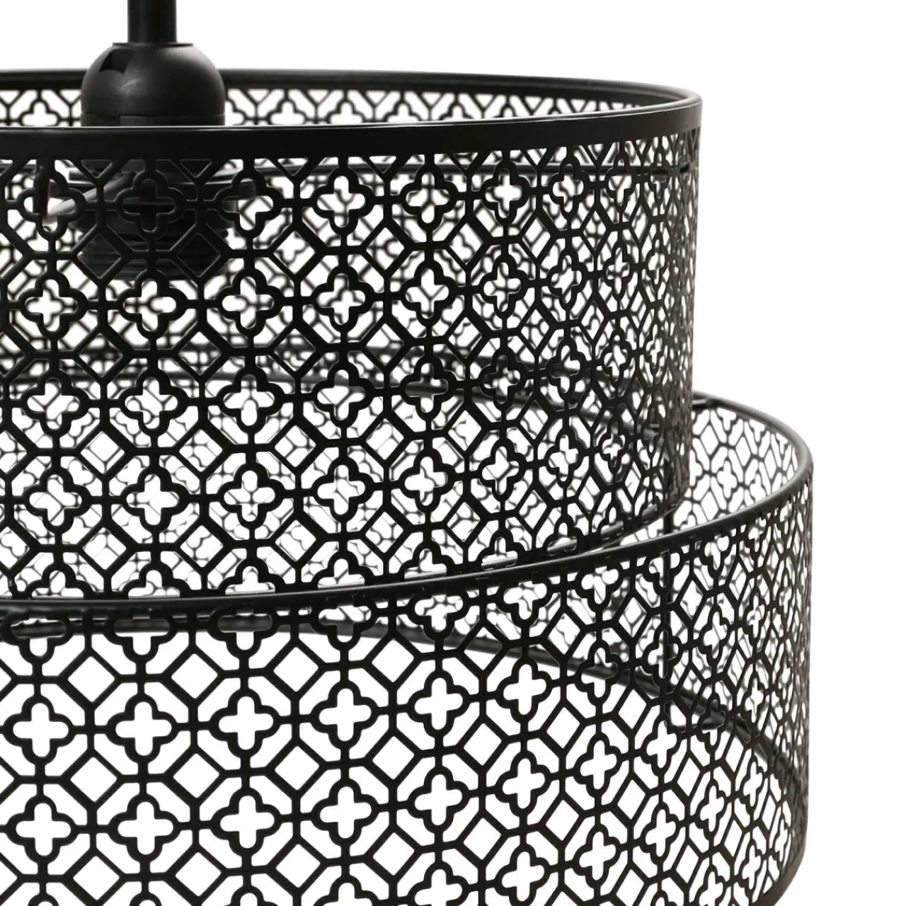 Lampe Suspension|OSTARIA Suspension ronde métal marocaine (D34 cm) Gigogne Noir