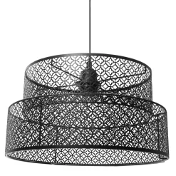 Lampe Suspension|OSTARIA Suspension ronde métal marocaine (D34 cm) Gigogne Noir