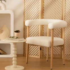 Table D'Appoint|Atmosphera, cru017dateur d'intu017drieur Table à café bois (H46,5 cm) Chamlo he Blanc