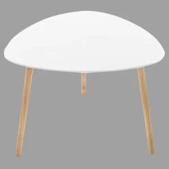 Table D'Appoint|ATMOSPHERA Table à café en bois (H45 cm) Mileo Polygone he Blanc
