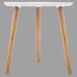 Table D'Appoint|ATMOSPHERA Table à café en bois (H45 cm) Mileo Polygone he Blanc