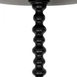Table D'Appoint|Atmosphera, cru017dateur d'intu017drieur Table à café ronde en bois (H50 cm) Alix Noir