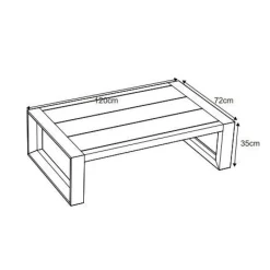 Canapé, Fauteuil Et Table Basse|MOBELLIA Table basse de jardin rectangulaire en alumininum (120 x 72 cm) Elba Gris Anthracite