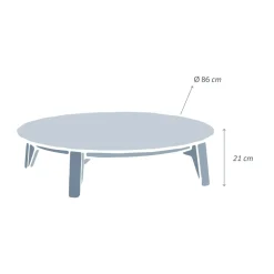 Canapé, Fauteuil Et Table Basse|MOBELLIA Table basse de jardin ronde (D86 cm) Monte Carlo Blanc