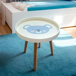 Petit Meuble Enfant|EMINZA Table basse enfant bois (D30 cm) Koala Bleu