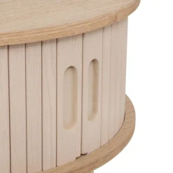 Table D'Appoint|Atmosphera, cru017dateur d'intu017drieur Table basse ronde en bois (H40 cm) Nysos Crème Beige
