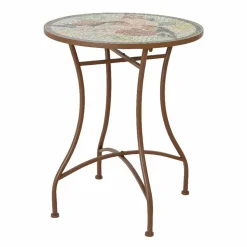 Table De Jardin|Salon De Balcon|#N/A Table bistrot ronde en mosaïque Aberdeen Marron