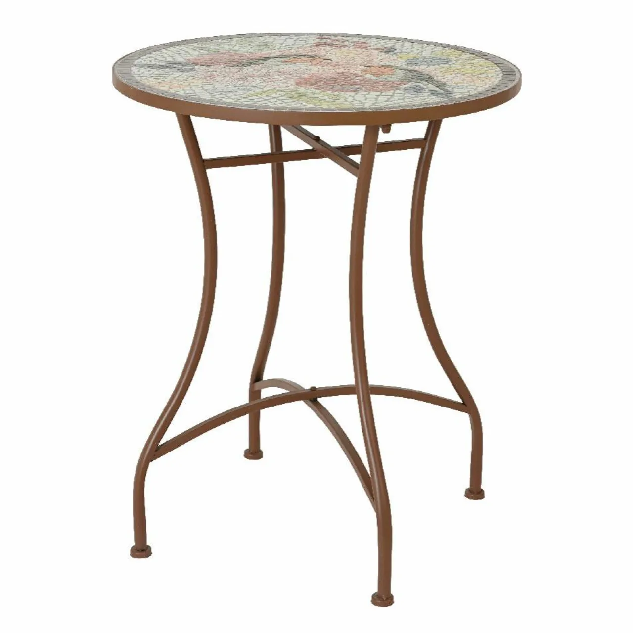 Table De Jardin|Salon De Balcon|#N/A Table bistrot ronde en mosaïque Aberdeen Marron