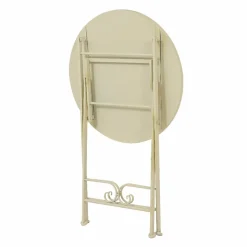 Table De Jardin|Salon De Balcon|#N/A Table bistrot ronde pliable en mosaïque (D58 cm) Genève Crème Beige