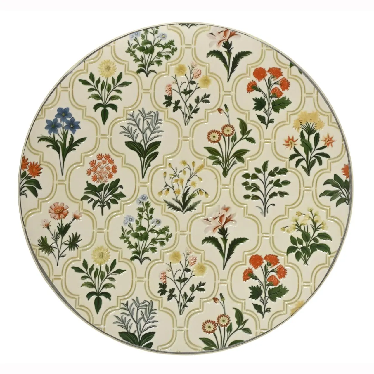 Table De Jardin|Salon De Balcon|EMINZA Table bistrot ronde pliable en faïence (D58 cm) Coimbra Crème Beige