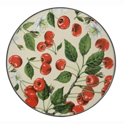 Table De Jardin|Salon De Balcon|EMINZA Table bistrot ronde pliable en faïence (D58 cm) Munich Rouge