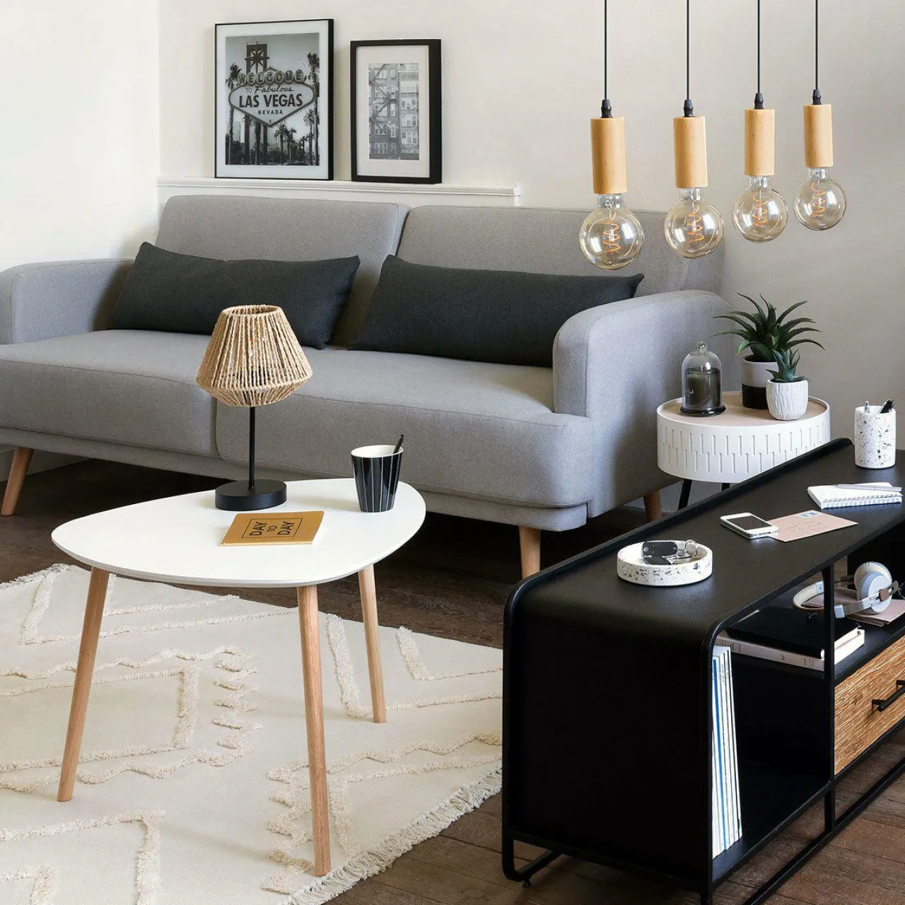 Table D'Appoint|ATMOSPHERA Table coffre en bois (H45 cm) Shiro he Blanc