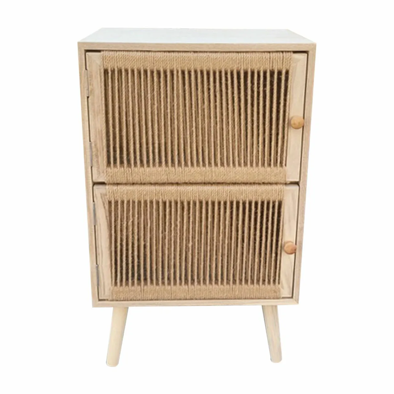 Table D'Appoint|EMINZA Table d'appoint bois et corde de chanvre (H65 cm) Double Manille Beige