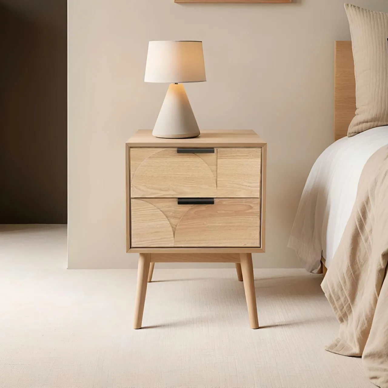 Table D'Appoint|EMINZA Table d'appoint (H60 cm) Double Hanoï Naturel Bois