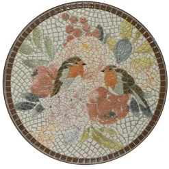 Canapé, Fauteuil Et Table Basse|EMINZA Table d'appoint ronde en mosaïque (H46 x D39 cm) Aberdeen Marron