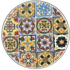 Canapé, Fauteuil Et Table Basse|EMINZA Table d'appoint ronde en mosaïque (H46 x D39 cm) Braga Multicolore