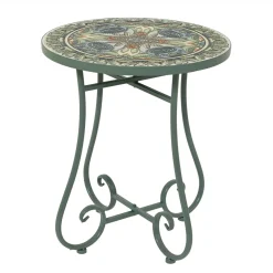 Canapé, Fauteuil Et Table Basse|EMINZA Table d'appoint ronde en mosaïque (H46 x D39 cm) Cancùn Vert sauge