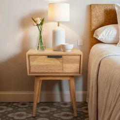 Table D'Appoint|EMINZA Table de chevet (H58 cm) Hanoï Naturel Bois