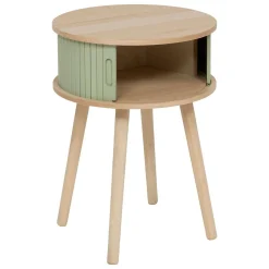 Table D'Appoint|Atmosphera, cru017dateur d'intu017drieur Table de chevet ronde en bois (H54 cm) Nysos Vert d'eau Vert d'eau