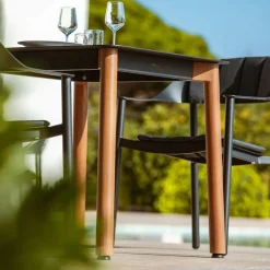 Table De Jardin|Salon De Balcon|MOBELLIA Table de jardin carrée en aluminium 2 places (76 x 76 cm) Monte Carlo Gris Anthracite