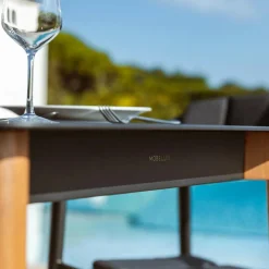 Table De Jardin|Salon De Balcon|MOBELLIA Table de jardin carrée en aluminium 2 places (76 x 76 cm) Monte Carlo Gris Anthracite