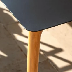 Table De Jardin|Salon De Balcon|MOBELLIA Table de jardin carrée en aluminium 2 places (76 x 76 cm) Monte Carlo Gris Anthracite