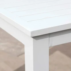 Table De Jardin|Salon De Balcon|MOBELLIA Table de jardin carrée en aluminium 4 places (89 x 89 cm) Murano Blanc