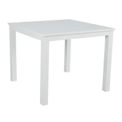 Table De Jardin|Salon De Balcon|MOBELLIA Table de jardin carrée en aluminium 4 places (89 x 89 cm) Murano Blanc