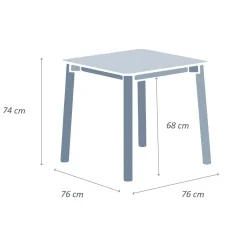 Salon De Balcon|Salon De Jardin|MOBELLIA Table de jardin carrée en aluminium 2 places (76 x 76 cm) Monte Carlo Blanc