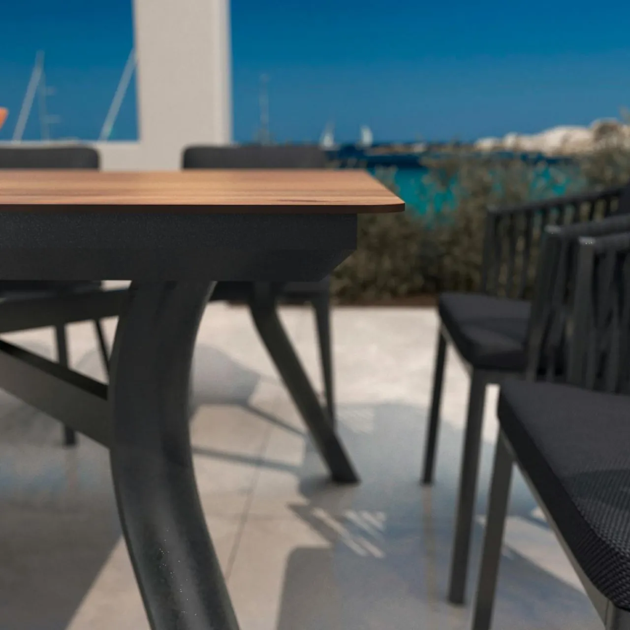 Table De Jardin|Salon De Jardin|MOBELLIA Table de jardin en aluminium 8 places (200 x 90 cm) Amalfi Gris Anthracite