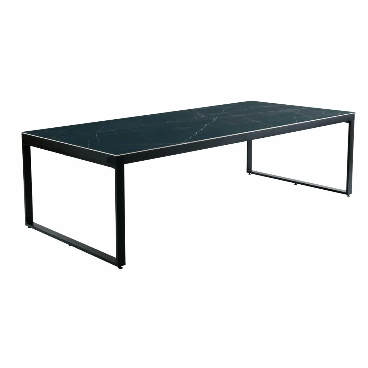 Table De Jardin|Salon De Jardin|MOBELLIA Table de jardin en aluminium et céramique 10 places (240 x 120 cm) Kore Noir marbré