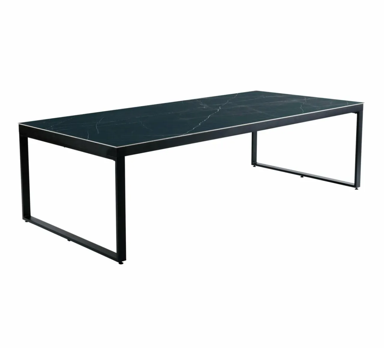 Table De Jardin|Salon De Jardin|MOBELLIA Table de jardin en aluminium et céramique 12 places (260 x 120 cm) Kore Noir marbré