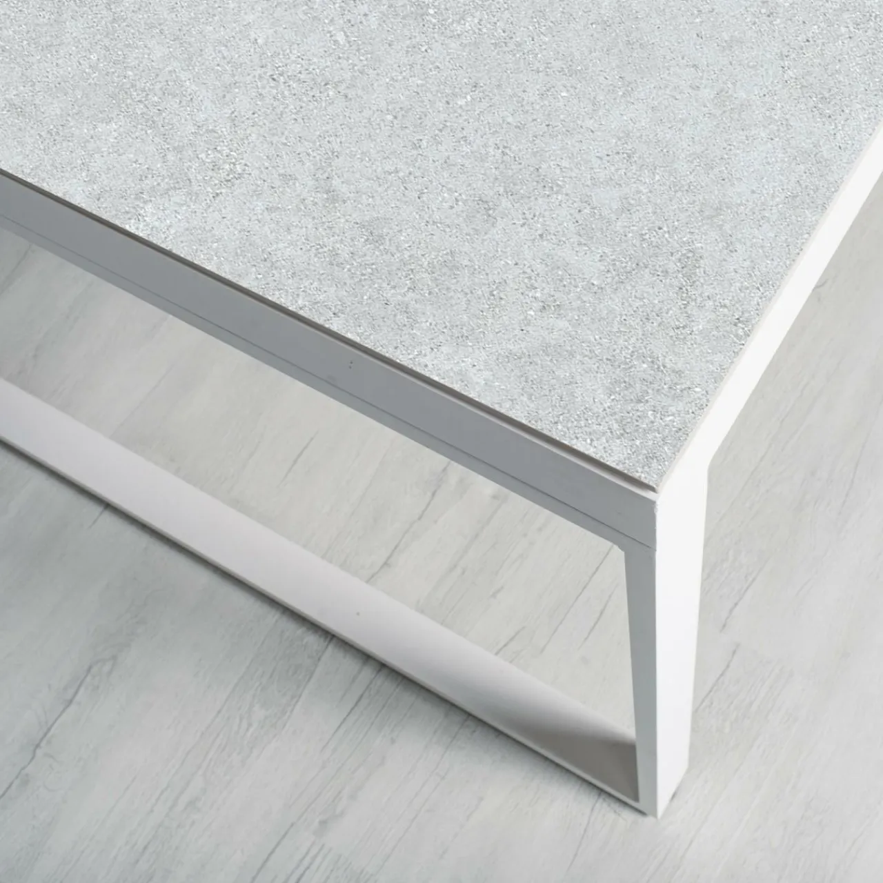 Table De Jardin|Salon De Jardin|MOBELLIA Table de jardin en aluminium et céramique 12 places (260 x 120 cm) Kore Blanc et Gris clair