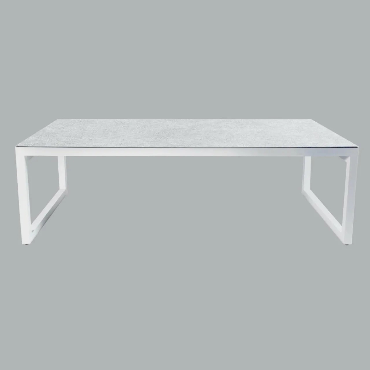 Table De Jardin|Salon De Jardin|MOBELLIA Table de jardin en aluminium et céramique 12 places (260 x 120 cm) Kore Blanc et Gris clair