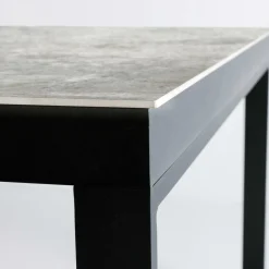 Table De Jardin|Salon De Jardin|MOBELLIA Table de jardin en aluminium et céramique 10 places (240 x 120 cm) Kore Gris et gris anthracite Effet Pierre gris - gris anthracite