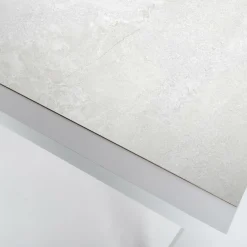 Table De Jardin|Salon De Balcon|MOBELLIA Table de jardin en aluminium et céramique 6 places (150 x 75 cm) Modena Blanc