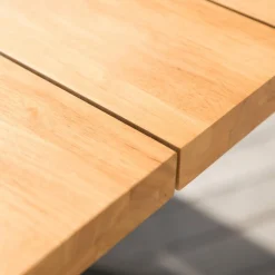 Table De Jardin|Salon De Jardin|MOBELLIA Table de jardin en aluminium et bois teck 8 places (200 x 100 cm) Bali Blanc